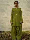 Olive Green Kurta Shalwar Set – Minimal Elegant Women’s Outfit